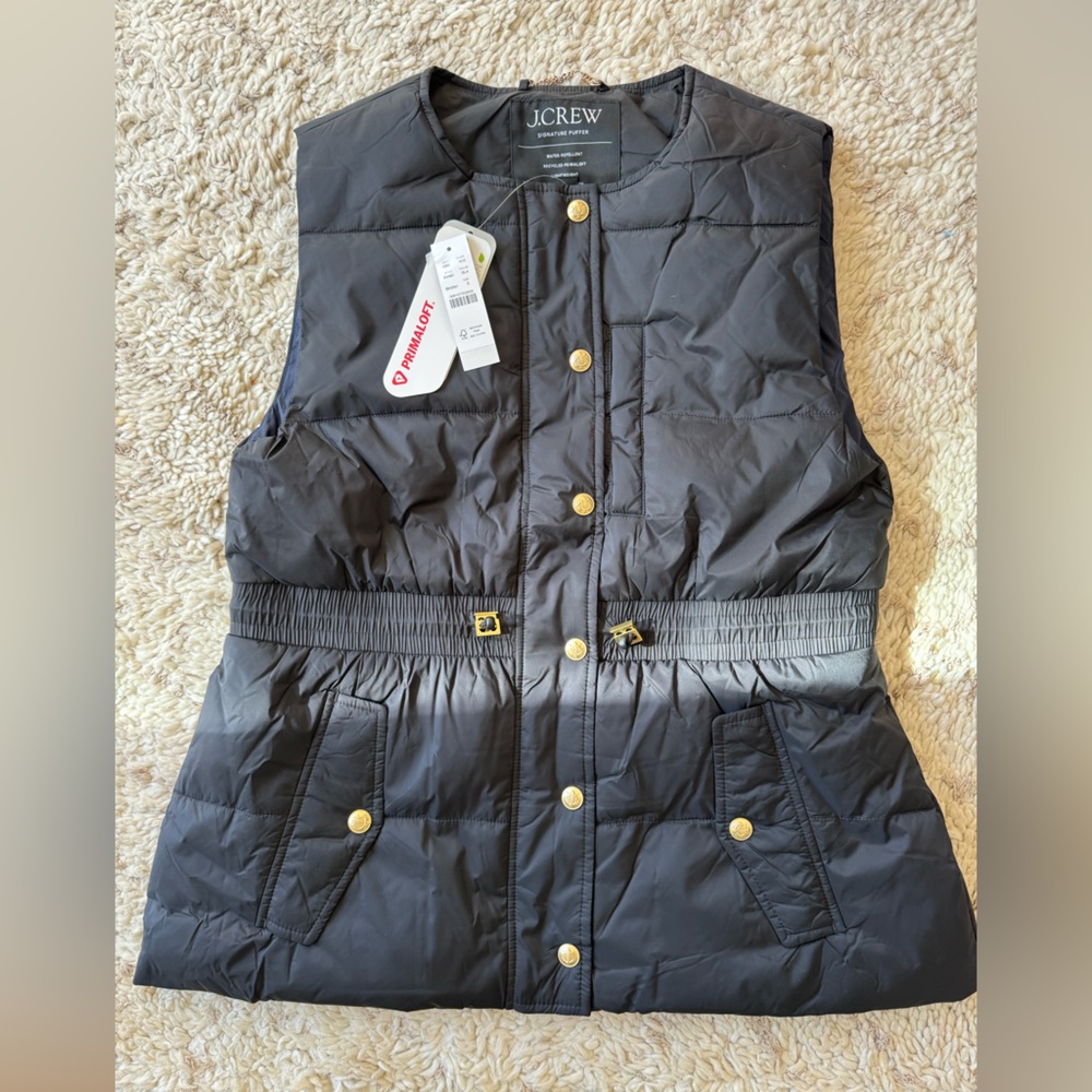 Primaloft Jcrew tie waist vest